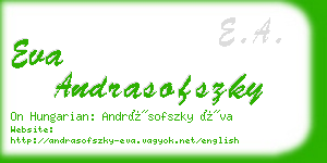 eva andrasofszky business card